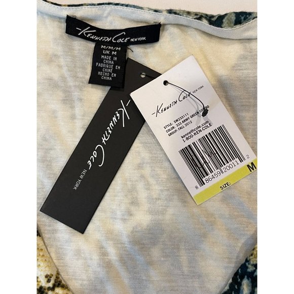 NWT Kenneth Cole Womens Snake Print Sheath Dress V Neck Long Sleeve Multicolor M - Picture 8 of 10